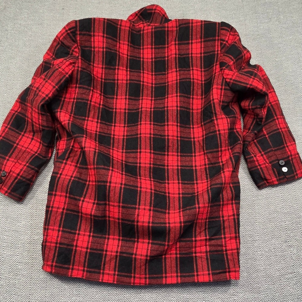 Vintage MG Red Black Plaid Oversized Double Breasted Blazer Jacket Size‎ 11 L - Picture 2 of 10